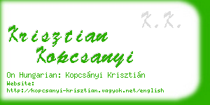 krisztian kopcsanyi business card